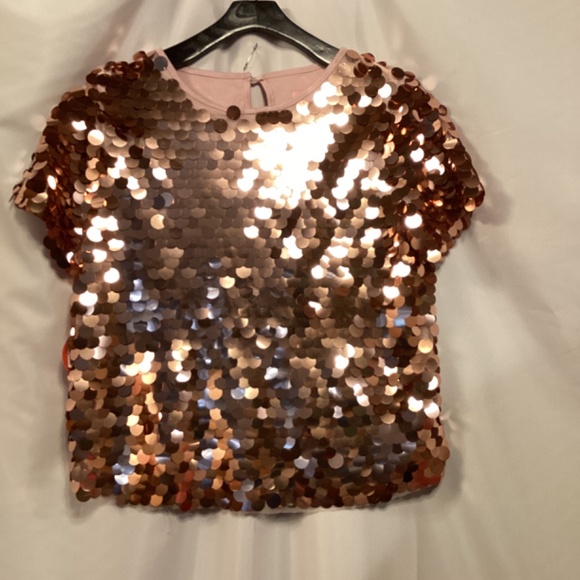 10. Eva Franco Anthropologie Sallia Sequin Tee Polyester - Picture 4 of 7